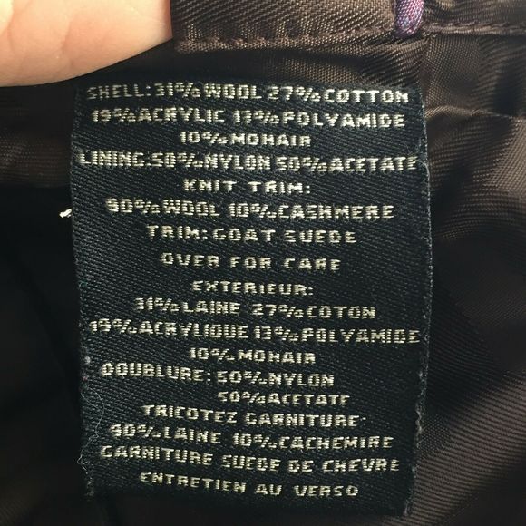 Cole Haan Women Brown Tweed Wool Cashmere Mohair Jacket Goat Suede Trim - Size 6 - Picture 7 of 11